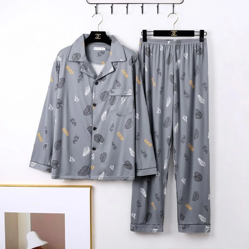 Men's 100% Cotton Long Sleeve Pajama Set