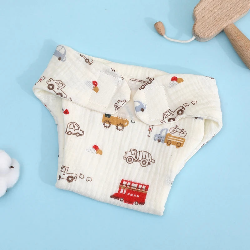 Summer Cotton Baby Reusable Taped Diaper Cartoon Training Pants