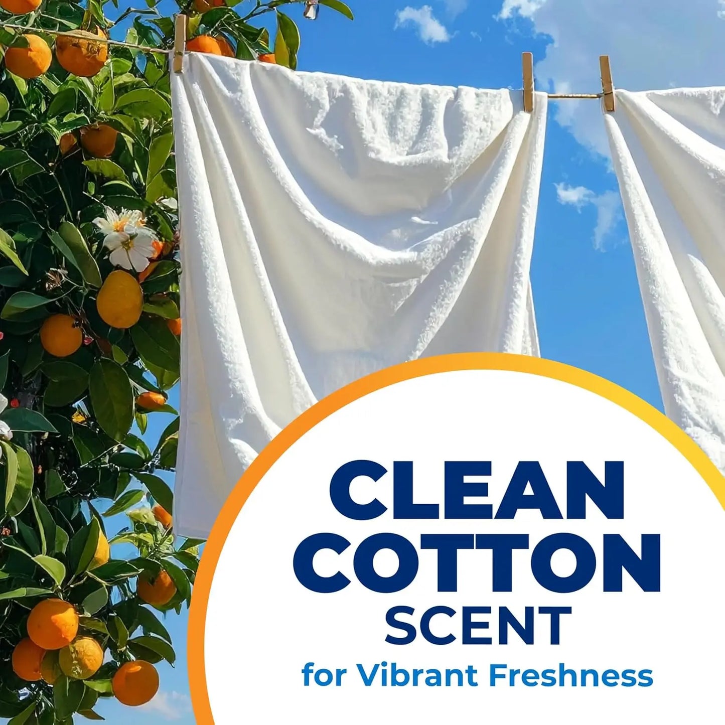 Laundry Detergent Sheets with OxiClean Stain Fighters, Clean Cotton Scent, 104 Medium Loads