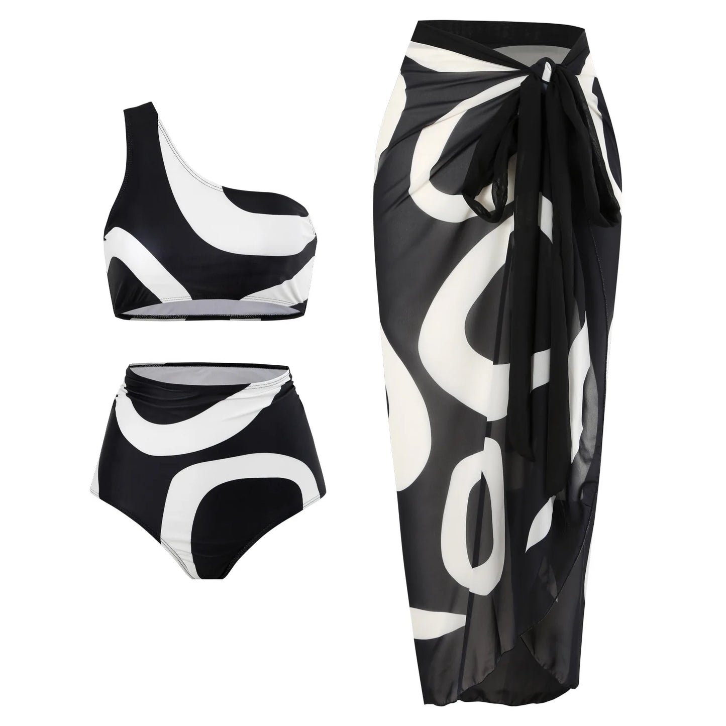 2-Piece Women Brazilian Floral Printed Ruffle Bikinis Strappy Bandage Swimwear