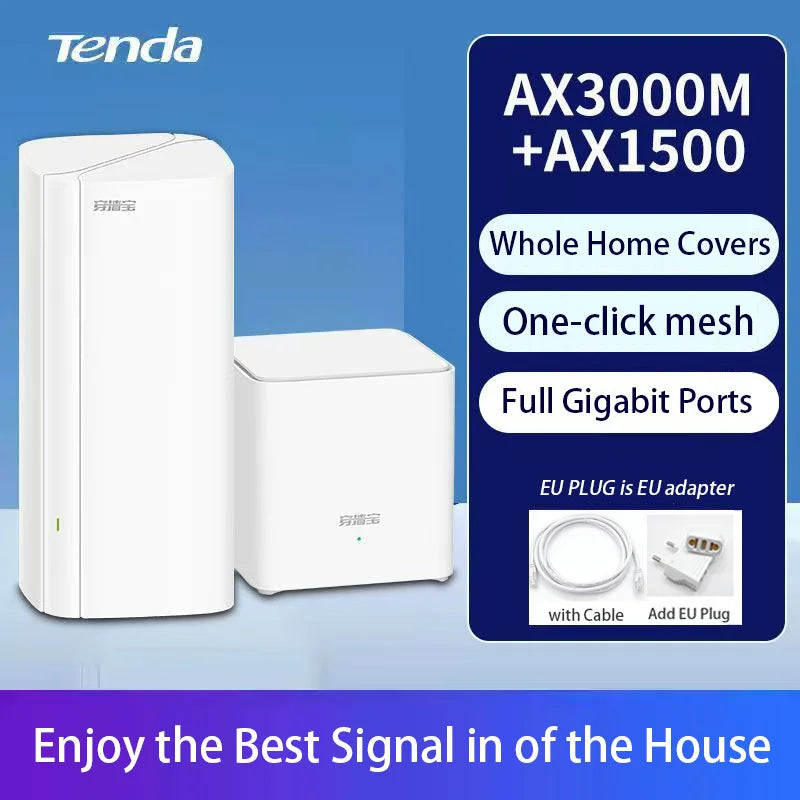 Tenda AX3000+ AX1500 EM/MX12 EM/MX3 Mesh Router WiFi 6 System Nova for 2.4GHz & 5GHz Band Wireless Network Whole Home Long Cover