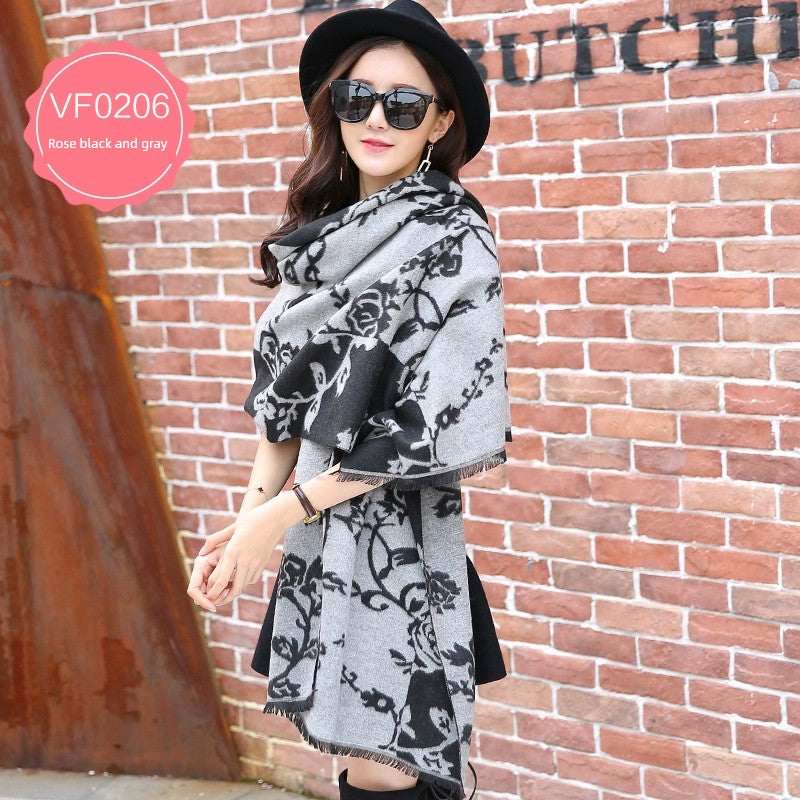 Women's Extra Large Scarf Long Double-Sided all season