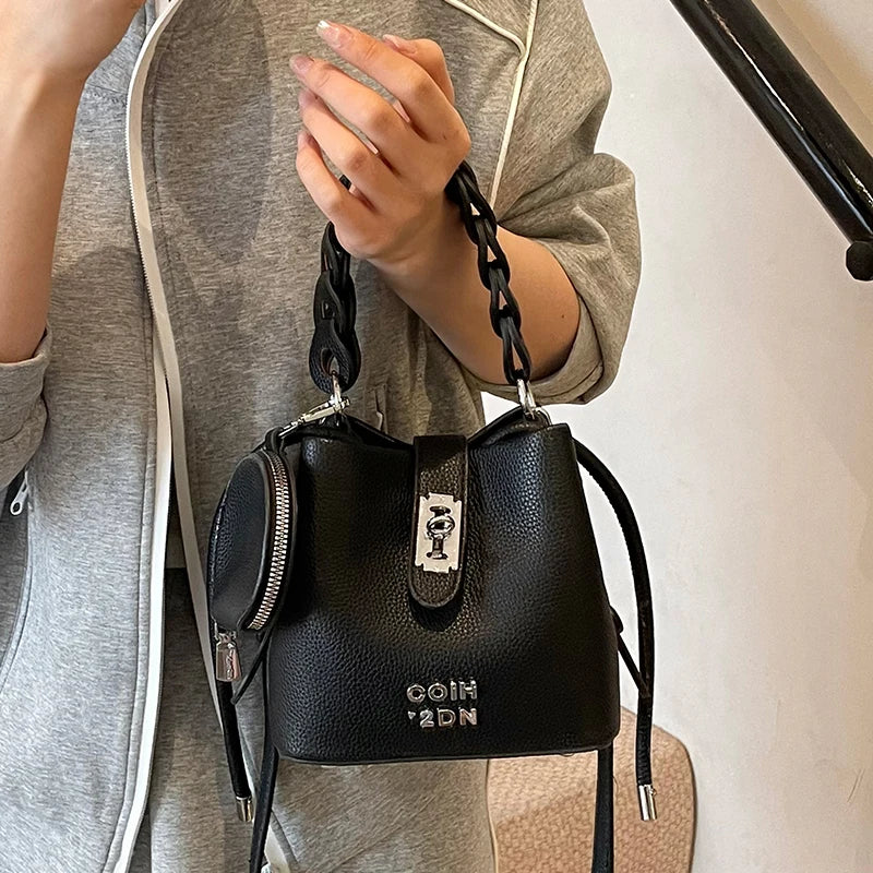 Bucket Bag for Women Single Shoulder Crossbody Bag Soft Pu