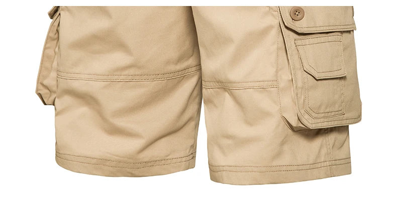 Men's Shorts Loose Large Size Multi-Pocket Overalls Summer Cotton Comfortable Short Pants Outdoor Casual Sports Beach Pants