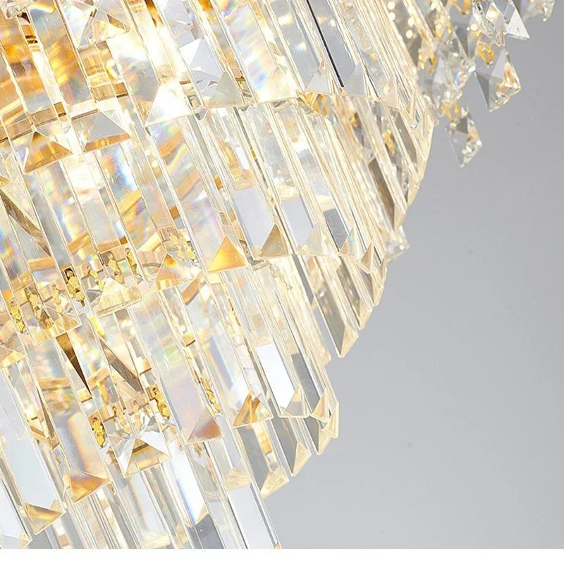 Luxury Stairs Large Crystal Hanging Lamp Chandeliers