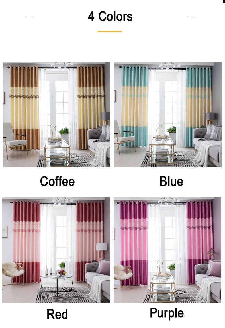 Dreamwood-Jacquard Polyester Curtain, Embroidered Double Craft Curtains, Striped Blackout, Bedroom, Living Room, New Luxury