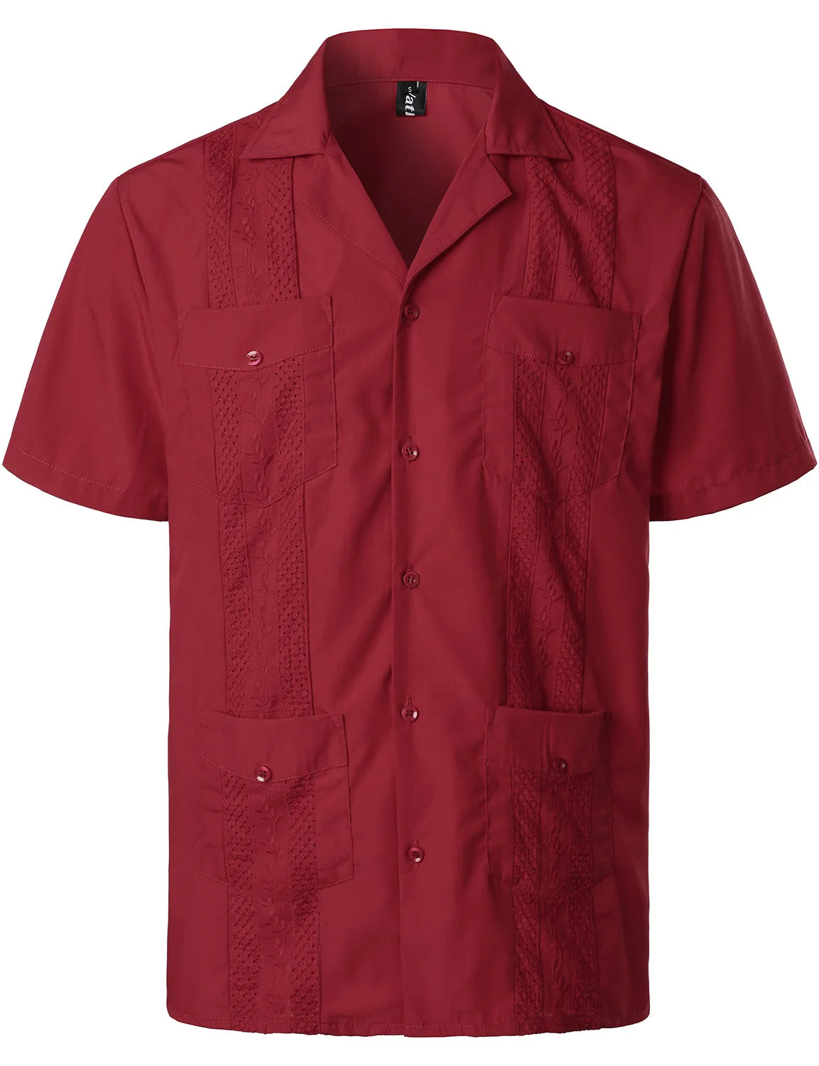 Men's Cuban Shirts Multiple Pockets Lapel Short Sleeves Cardigan