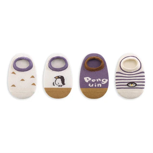 Lawadka Newborn Baby Boat Socks For Girls & Boys 4Pairs/set