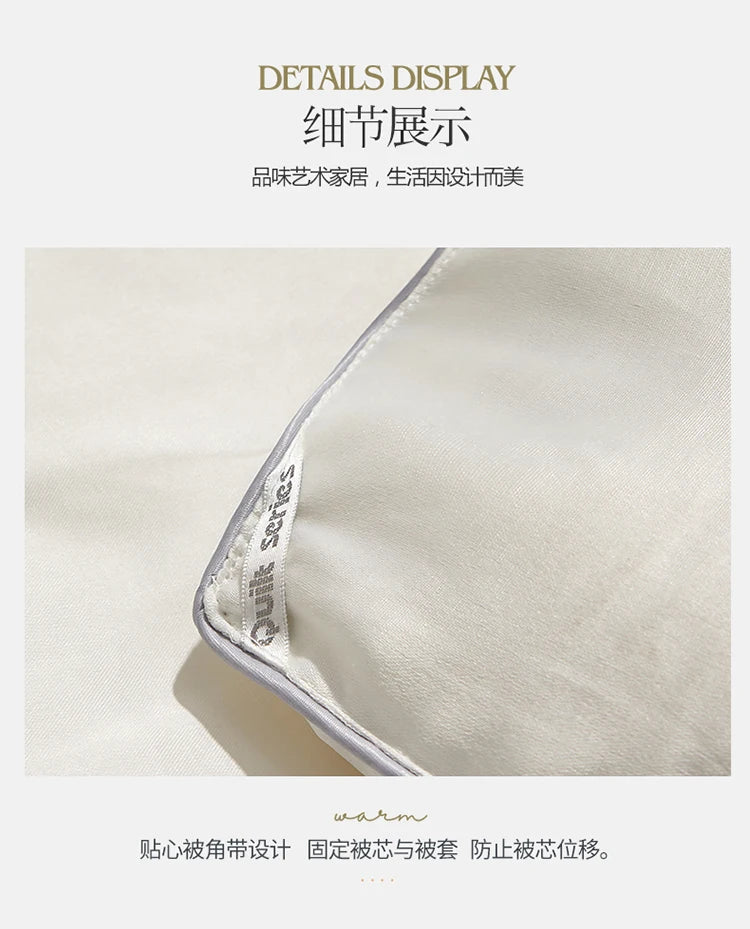 100% Mulberry silk with warm thickened quilt core 5kg winter comforter cotton cover spring autumn home quilt luxury blanket
