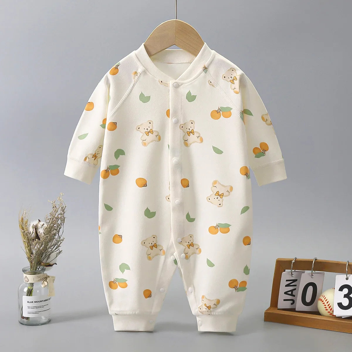 Newborn Baby Boy Girl Bodysuit Romper Comfortable Cotton Clothing for Autumn Spring