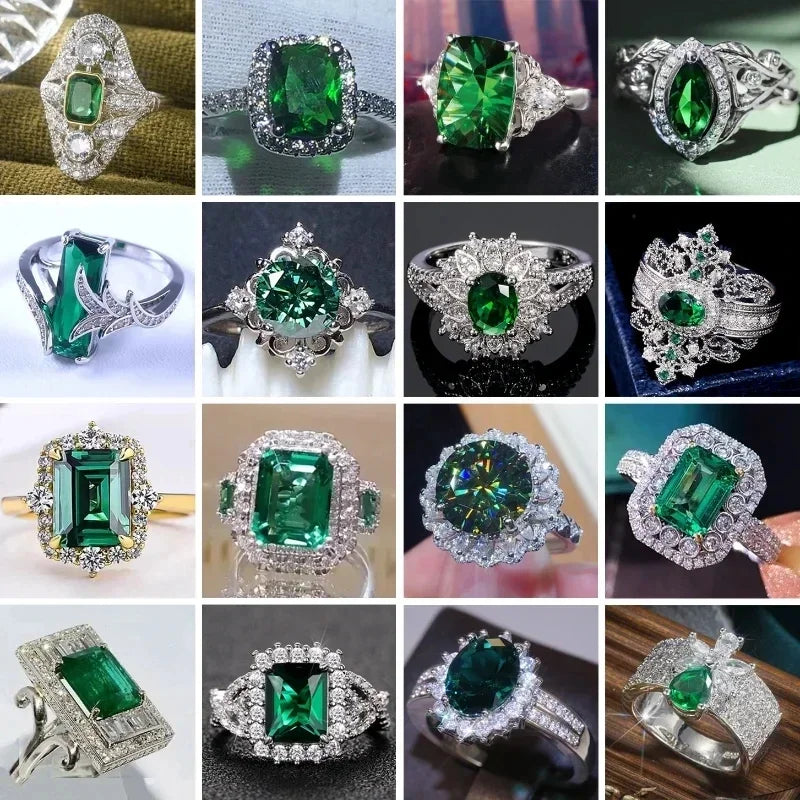 Luxury Fashion Green Zirconia Crystal Ring for Women