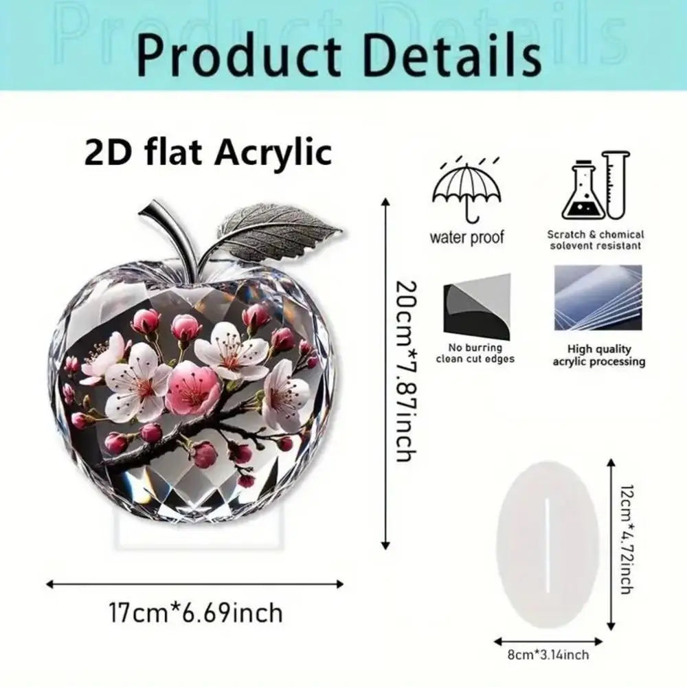 Acrylic Crystal Glass Apple Table Ornament Decoration