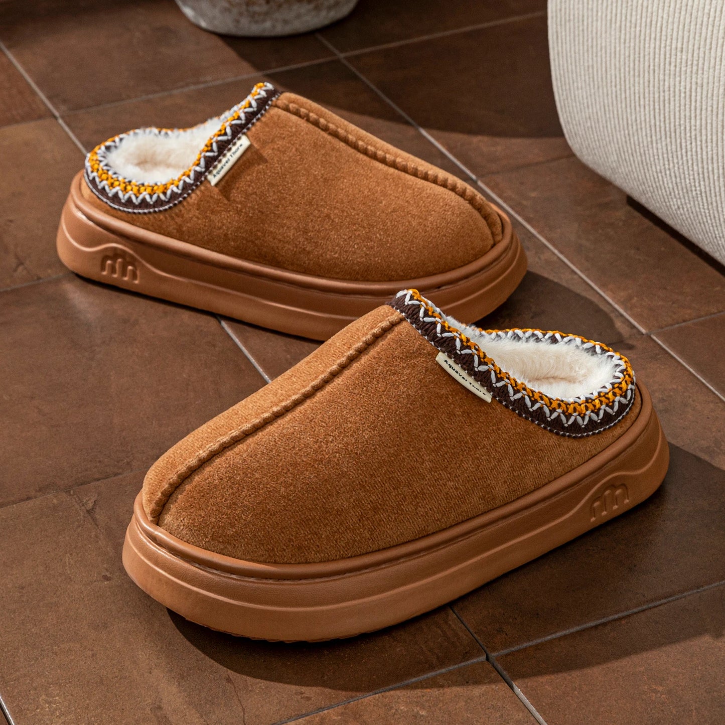Winter Unisex Slippers Boots Fashion Fuzzy Fur Anti-slip Soft Sole Outdoor Indoor Comfort