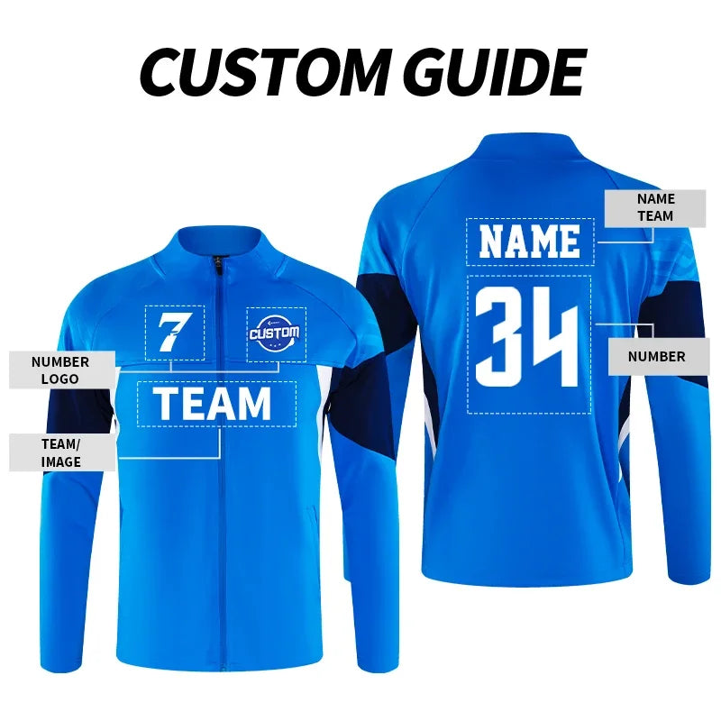 Men's Football Jogging Soccer Training Tracksuit Sportswear Autumn Winter Customizable Logo if needed it