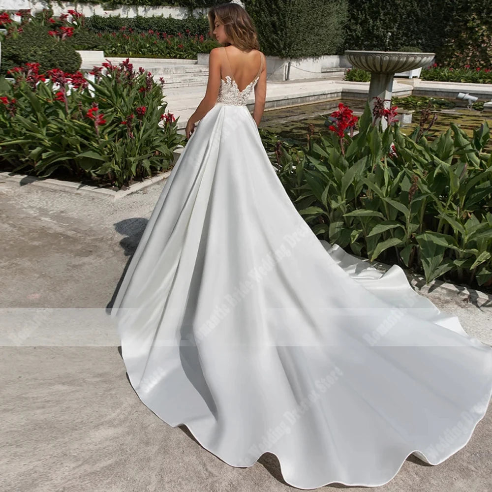 Romantic Sweetheart Sleeveless Wedding Bridal Gown Customized