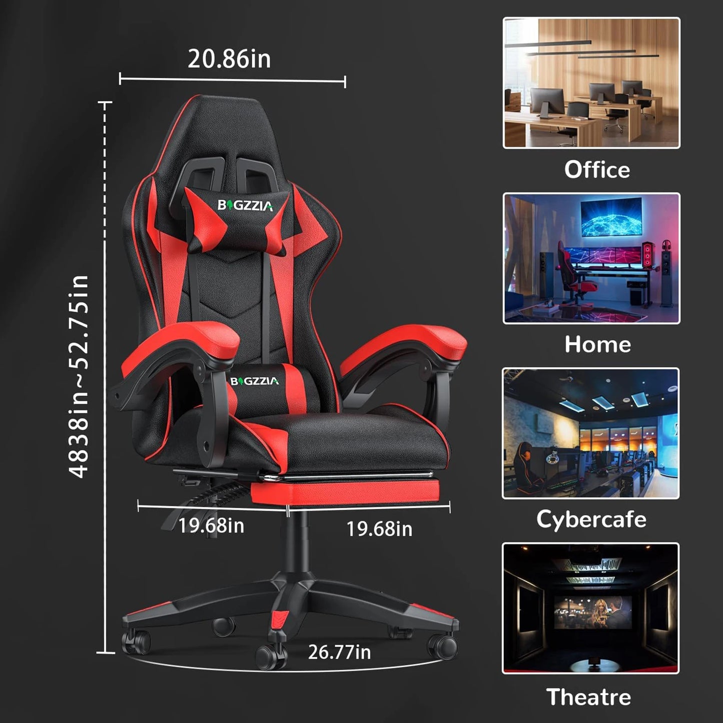 Ergonomic Computer chair with Lumbar Cushion Headrest