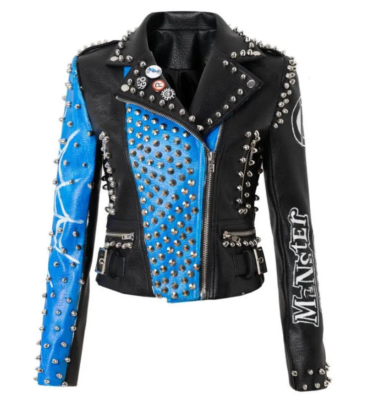 Women and Men Unisex PU Leather Jacket S-3XL