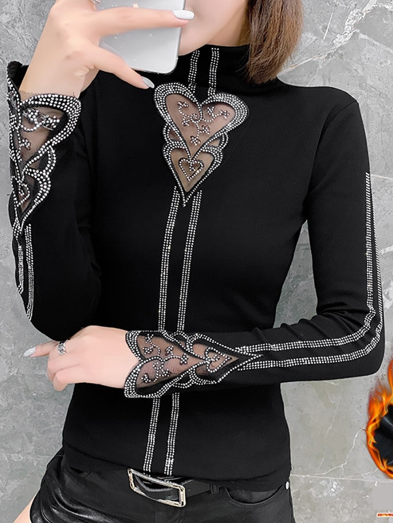 Women's European Thick Long-Sleeved T-shirt Top