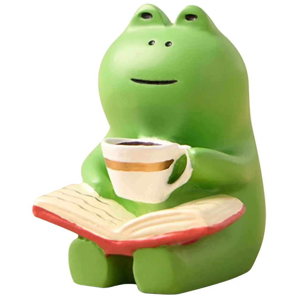 Handmade Miniature Home Office Decoration Frog Rocking Chair Lamp