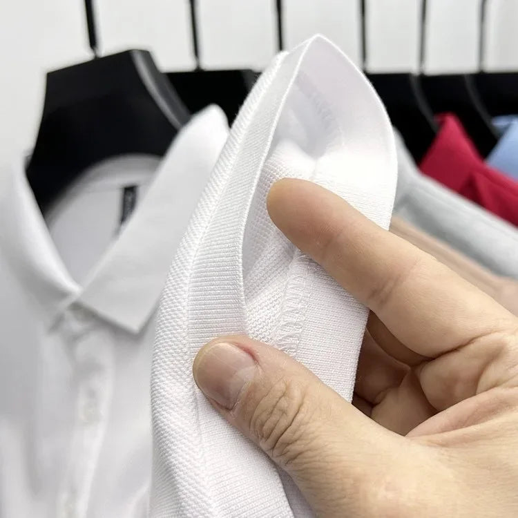 100% Cotton Breathable Short Sleeve Men's T-shirts Men Luxury Embroidery Relaxed POLO Shirt