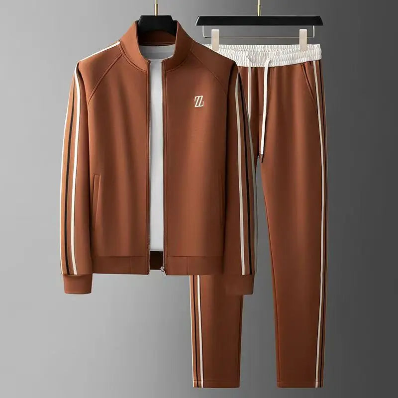 Spring Autumn Fashion Embroidered LOGO Men's Sports and Leisure Jacket Pants 2-pc