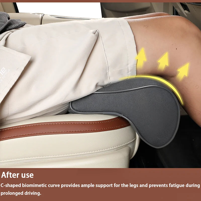 Car Seat Leg Support Extension Suede Universal Auto Seat Extender Leg Cushion For Driver Memory Foam Seat Padding Mat Cover