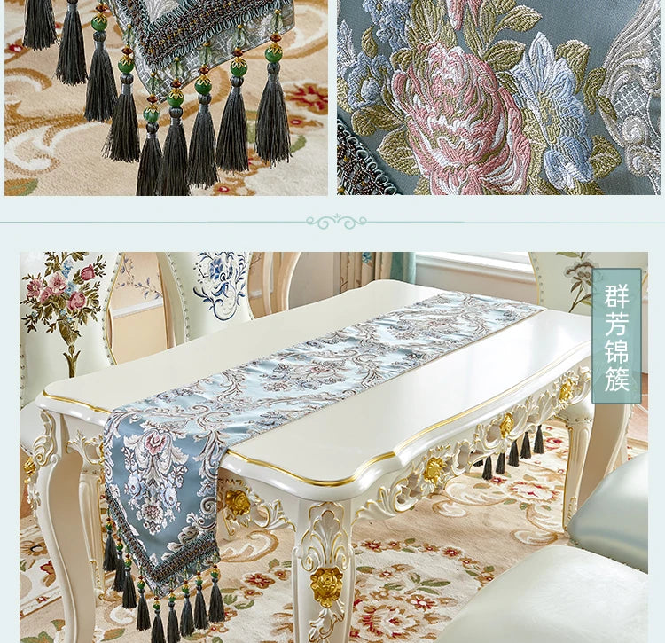 European Luxury Table Runner Multi Tassel Pendant Retro Decor