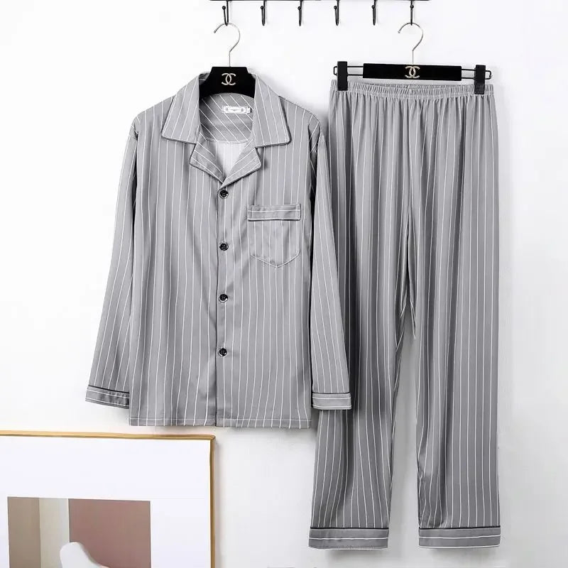 Men's 100% Cotton Long Sleeve Pajama Set