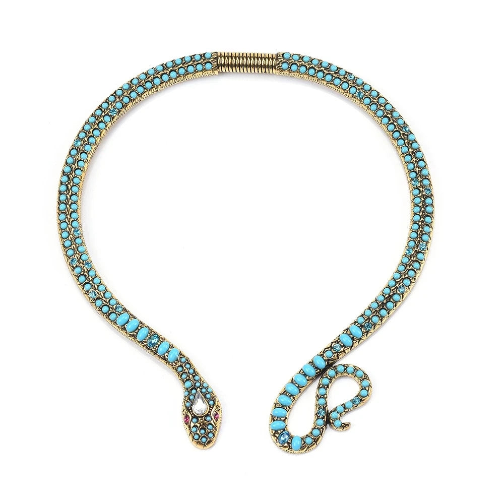 Baroque Open Choker Necklace Women Layered Crystal Tassel Large Collar Necklace Jewelry