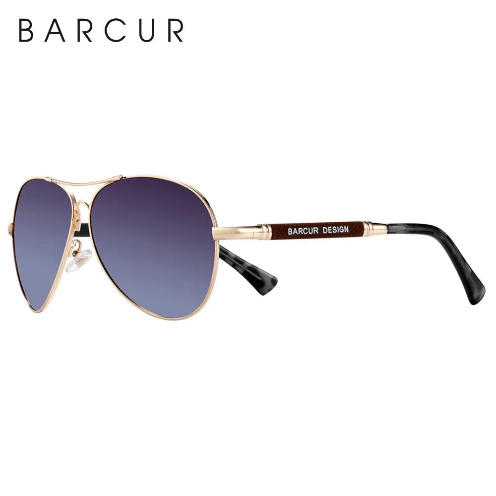 BARCUR Design Frame Sunglasses Polarized For Men Women Pilot Gradient Lens Eyewear Mirror Shades