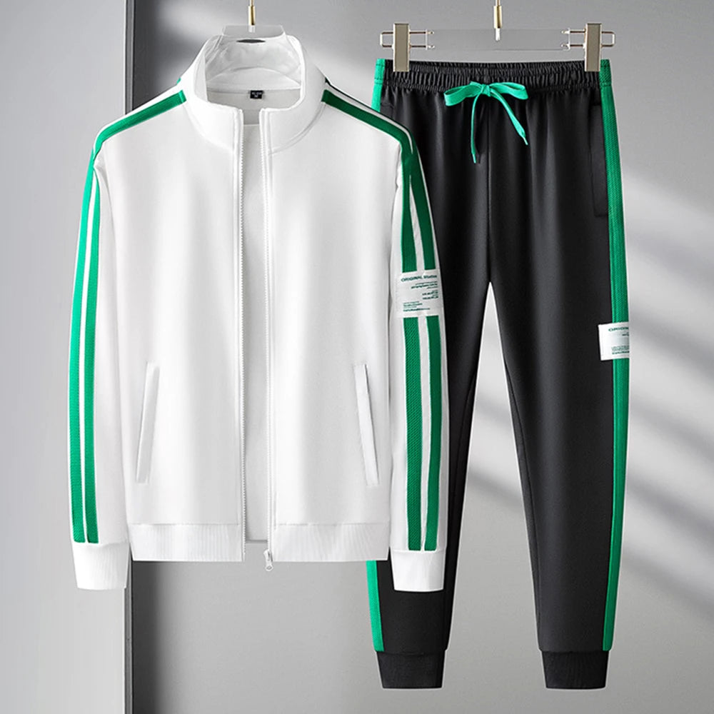 Men's Casual Sports Suit Two-Piece Cardigan Zipper & Pant