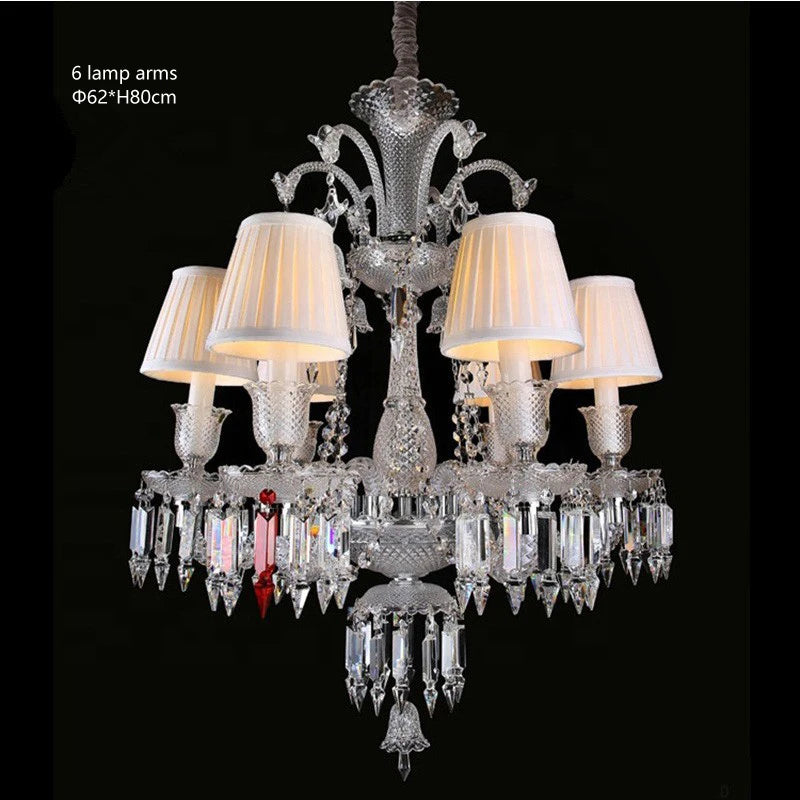 European Crystal Chandelier Living Room Dining Room Bedroom Villa Staircase Lamps White Candle