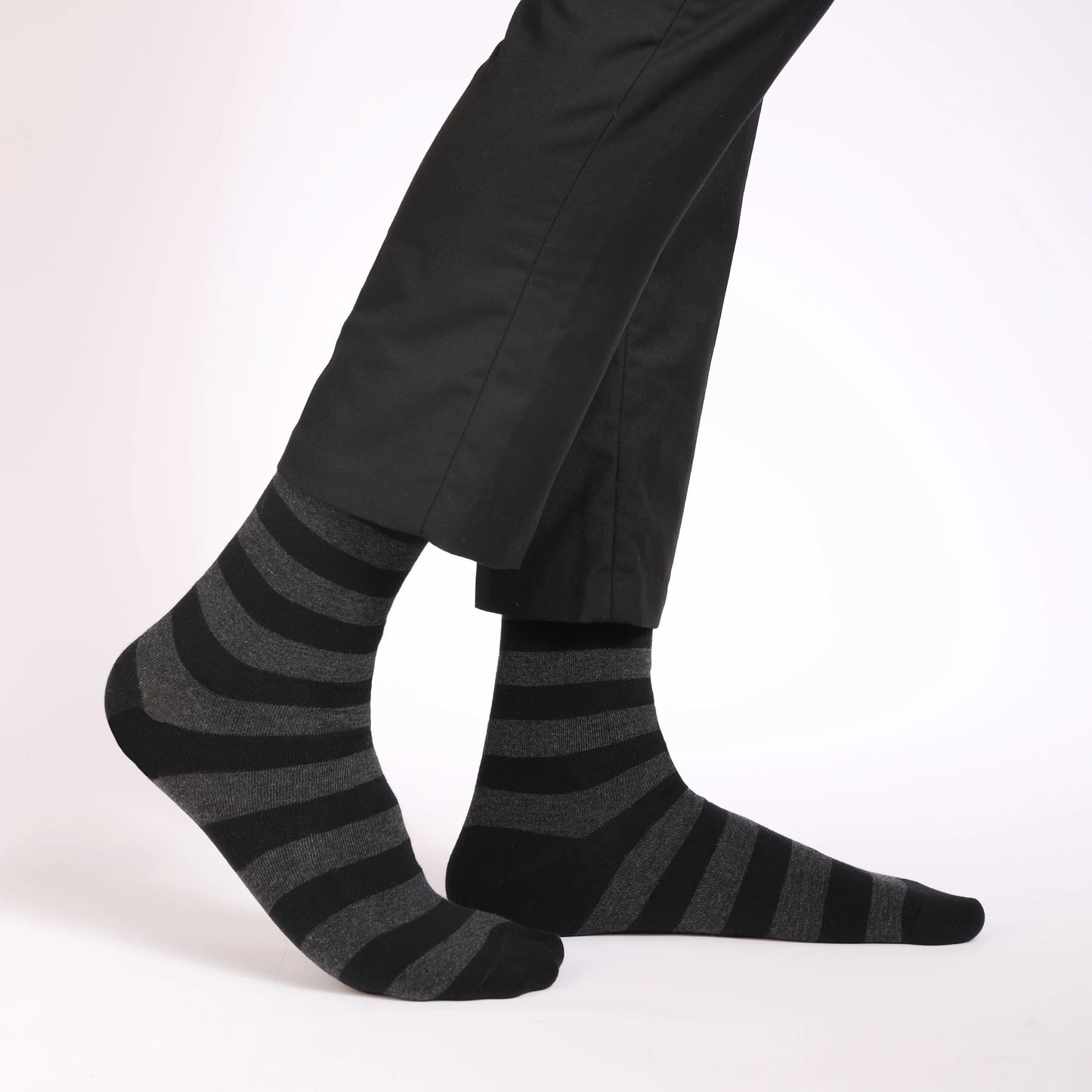 5 Pairs Men's Dress Socks High Quality Combed Cool Breathable Cotton Crew Socks Plus Size