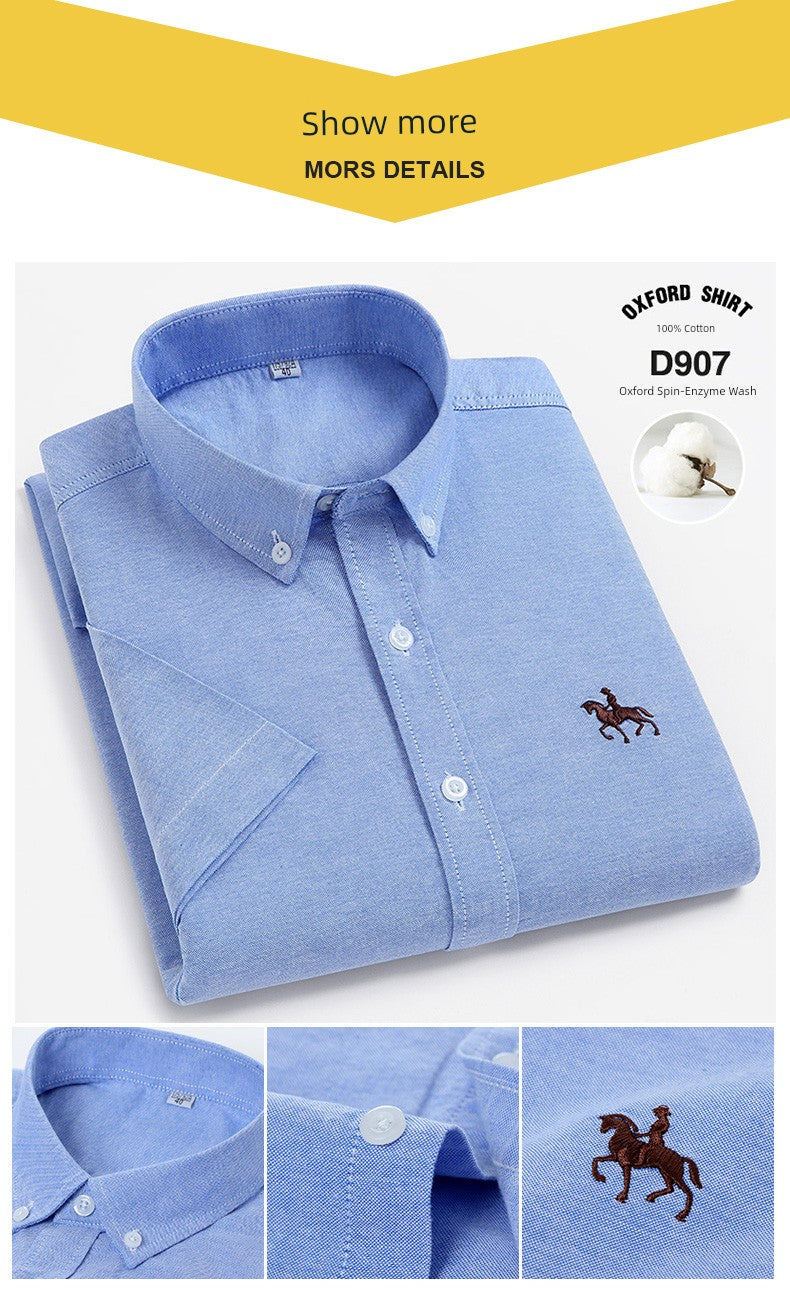 Casual Oxford Men's Short-Sleeved Dress Shirts