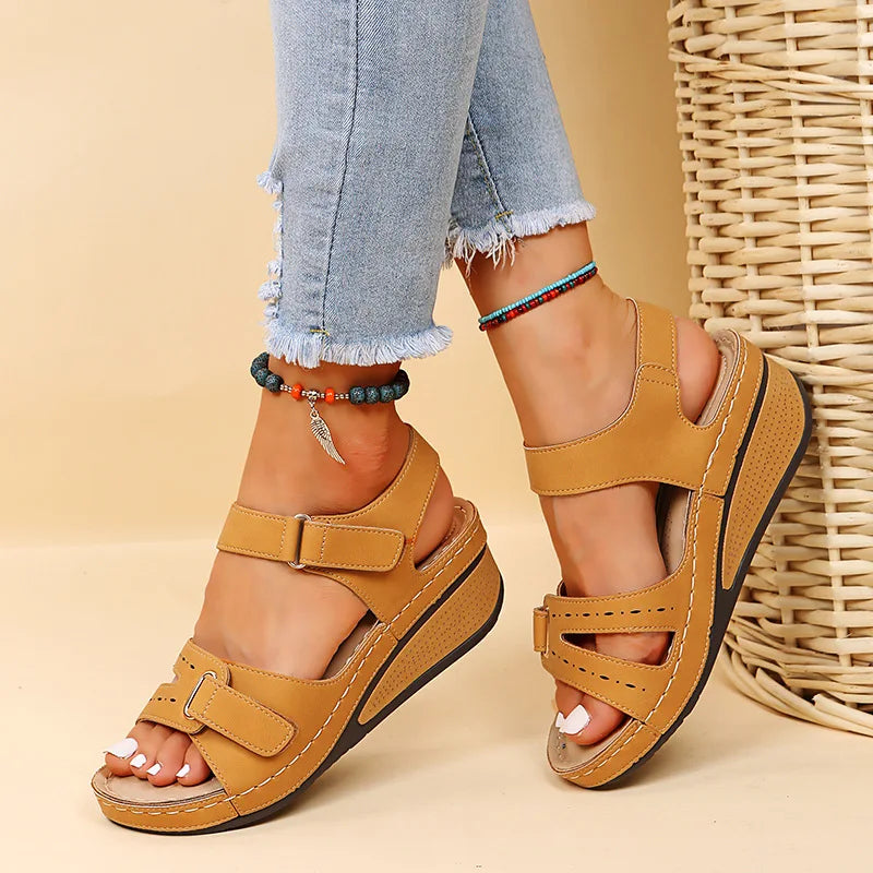 Women Soft Comfortable Stitching Sandals Open Toe