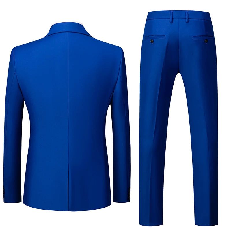 Men's 3 Piece Suit, Jacket Vest Trousers, Slim Fit Blazer Waistcoat Pants