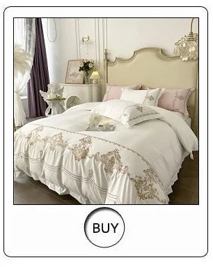 Luxury Three-line Embroidery Solid Color 1000TC Egyptian Cotton Bedding Set Duvet Cover Bed Sheet/Fitted Sheet Pillowcases 4Pcs