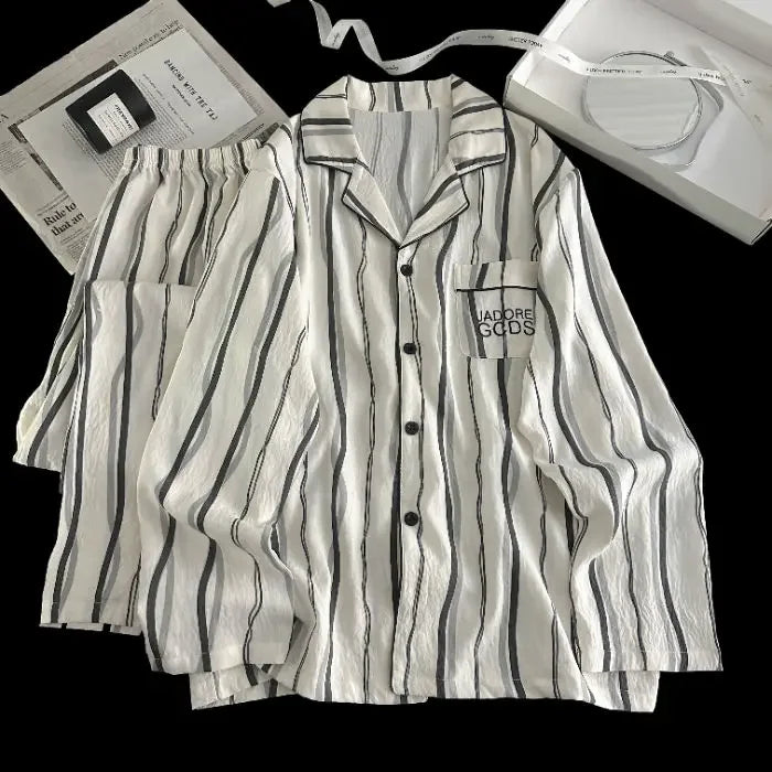 Men Spring Cloud Cotton Pajama Set Sleepwear