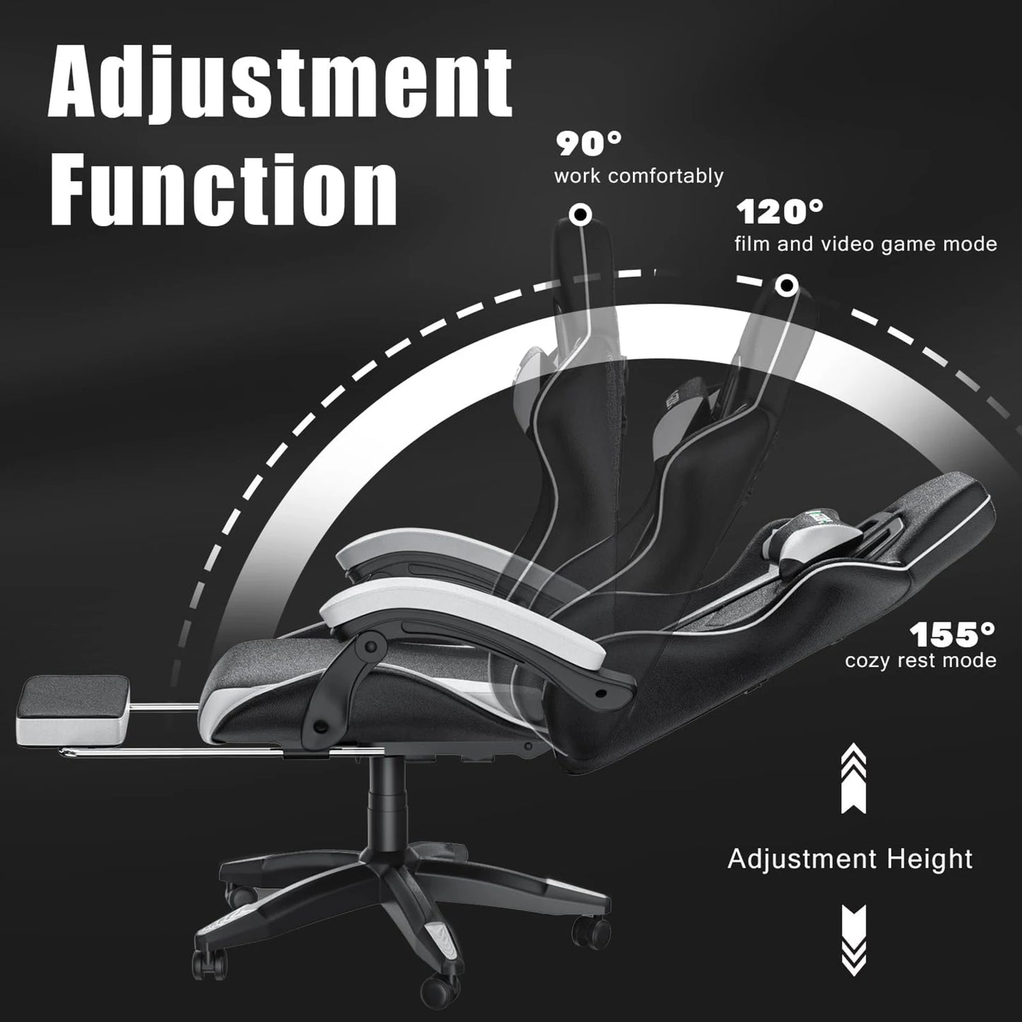 Ergonomic Computer chair with Lumbar Cushion Headrest