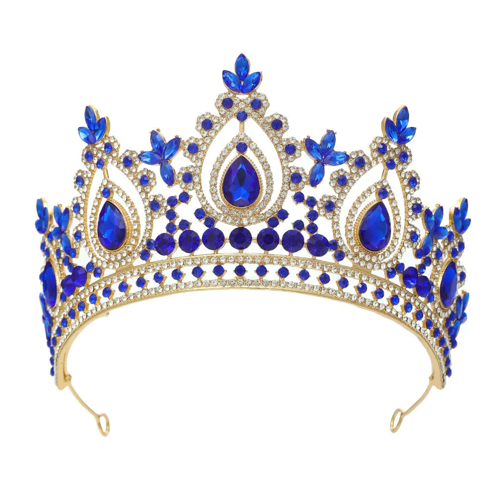 Luxury Baroque Crystal Royal Queen Wedding or Pageant Crown Rhinestone Tiaras