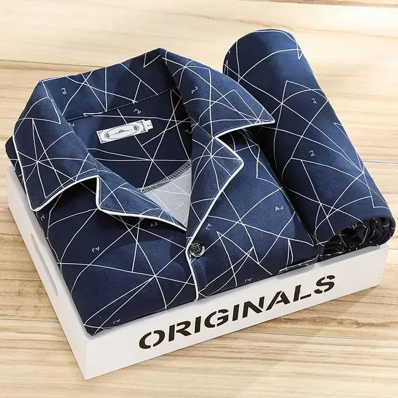 Men's 100% Cotton Long Sleeve Pajama Set