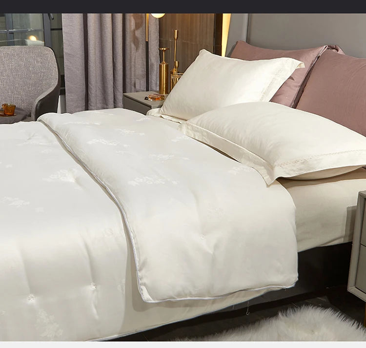 100% Mulberry silk with warm thickened quilt core 5kg winter comforter cotton cover spring autumn home quilt luxury blanket