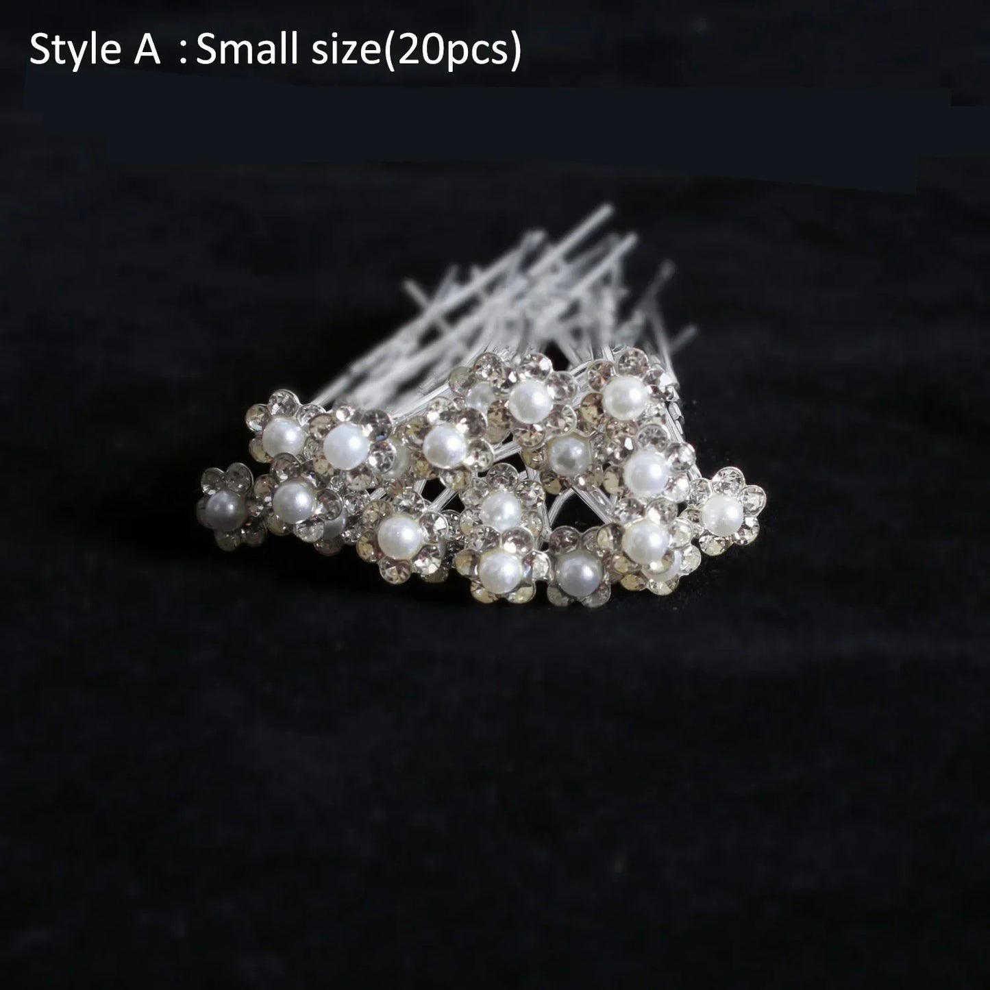 20pcs Elegant Pearl Crystal Hairpin Wedding Bridal U-shaped Metal Hair Comb Forks for Women