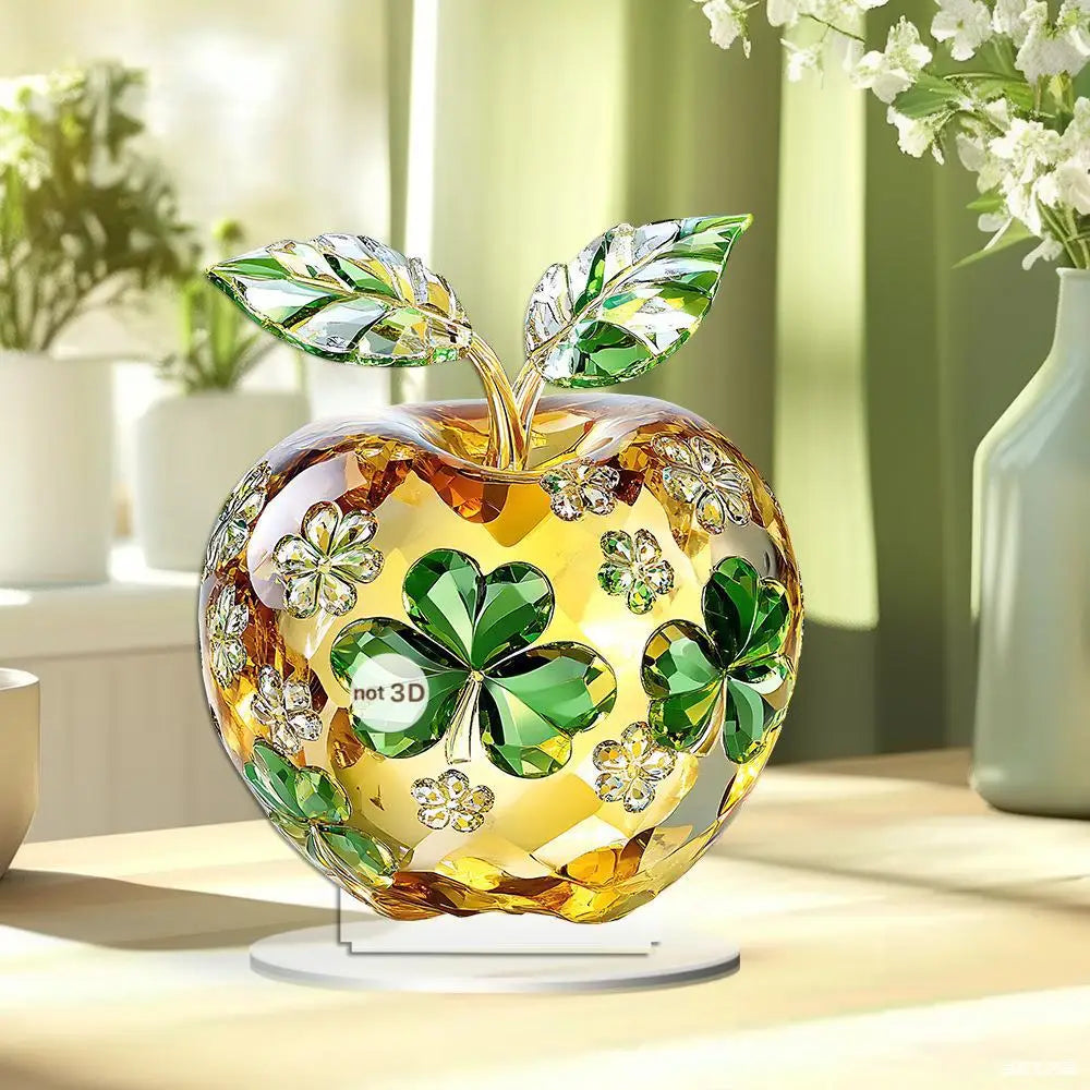 Acrylic Crystal Glass Apple Table Ornament Decoration
