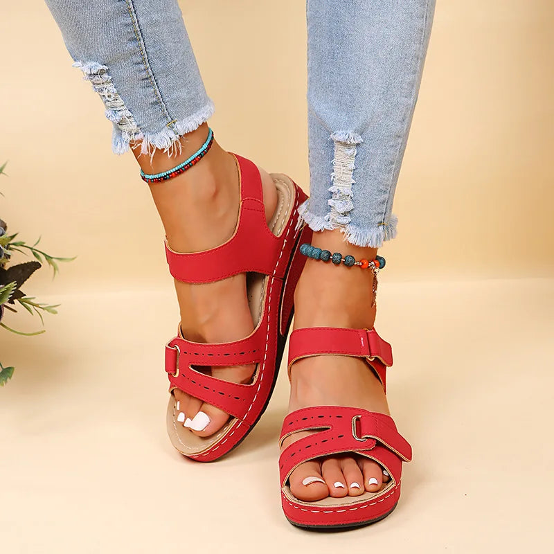Women Soft Comfortable Stitching Sandals Open Toe
