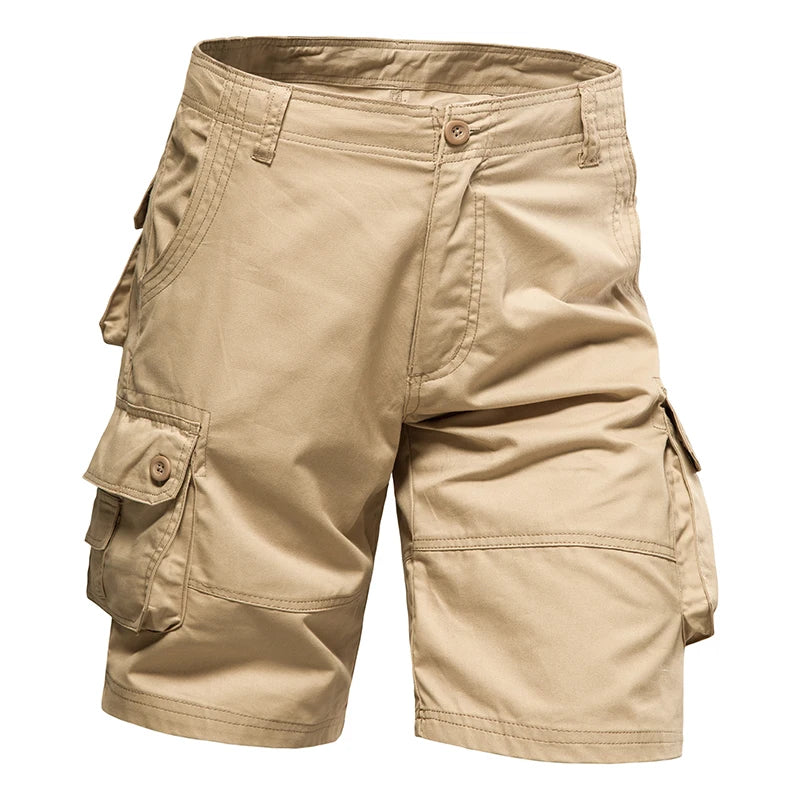 Men's Shorts Loose Large Size Multi-Pocket Overalls Summer Cotton Comfortable Short Pants Outdoor Casual Sports Beach Pants