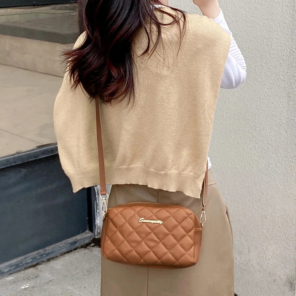 Small Crossbody Tassel Bag for Women with Embroidery Fashionable Chain Shoulder Bag