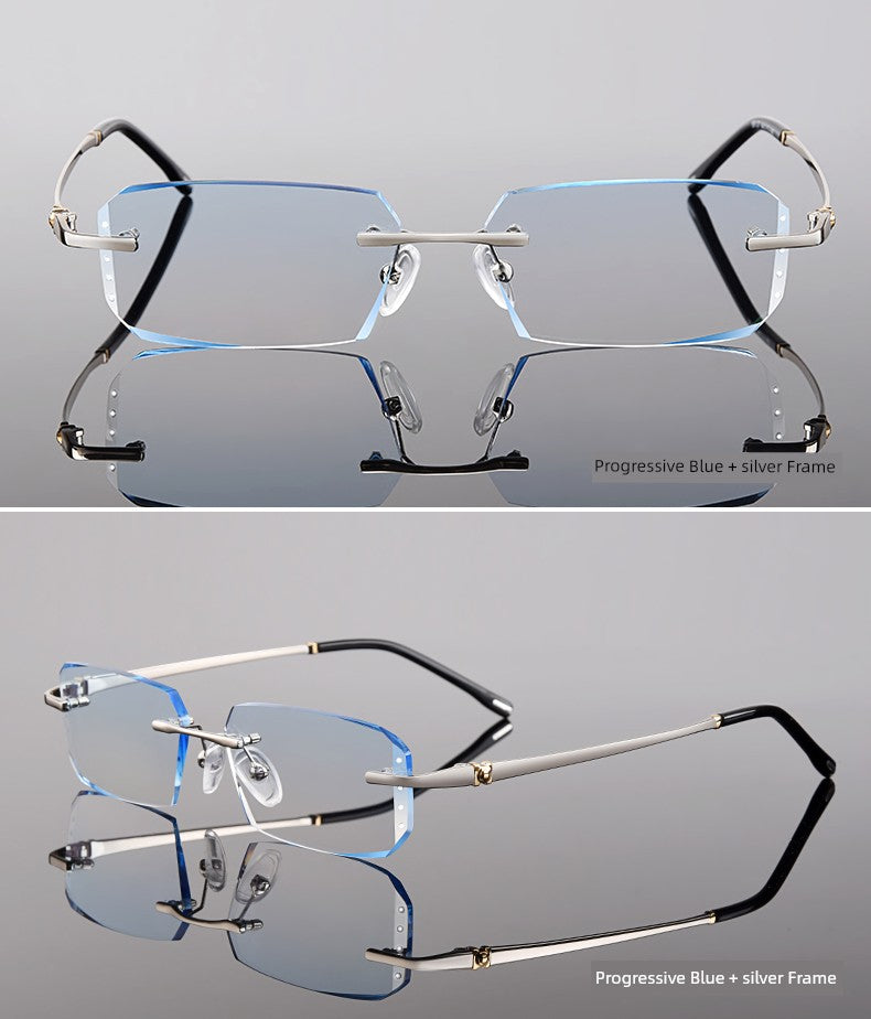 Anti-Radiation Glasses Men's Plain Anti Blue-Ray Finished Products Watch Mobile Phone with Myopia Frameless without Degrees Eye Protection