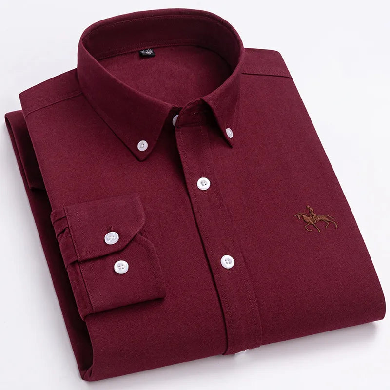 Men's Oxford Casual Formal Dress Shirts 100% Cotton Spring Long Sleeve