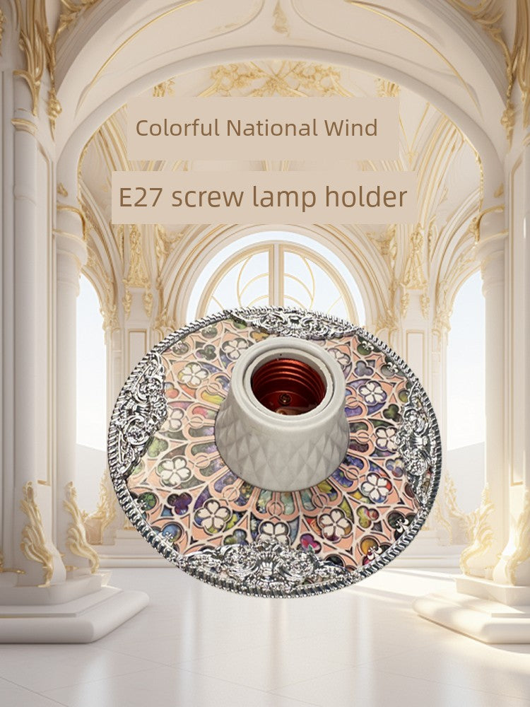 Led Palace Style European Enamel Screw Lamp Holder